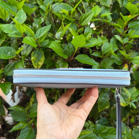 Michael Kors Jet Set Travel LG Continental Wallet  Wristlet Pale Ocean - Picture 14 of 14